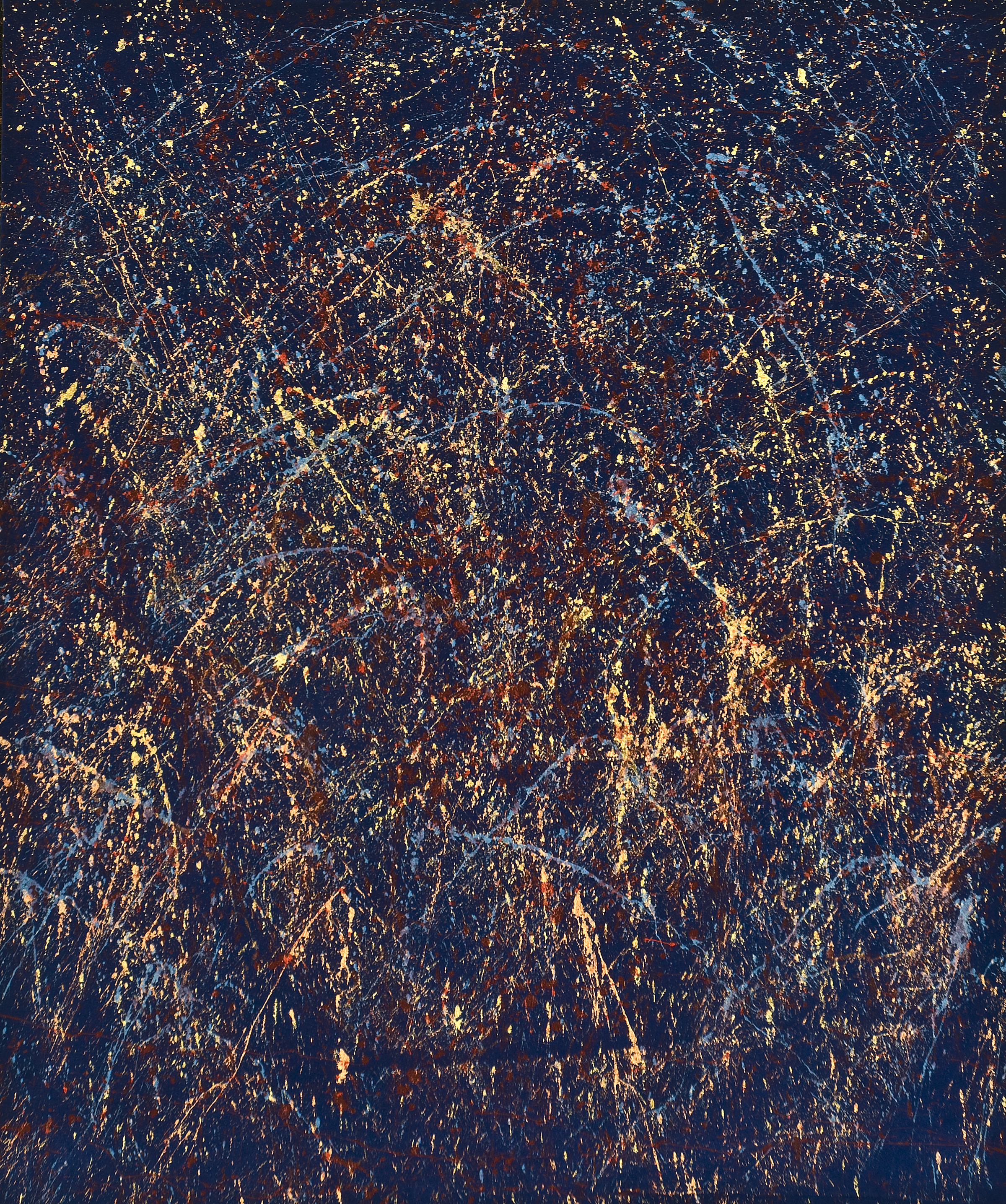  Sterne VII, 2014, 120 cm x 100 cm, Metallpigmente auf Samt